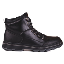 Black lace-up men's boots 1
