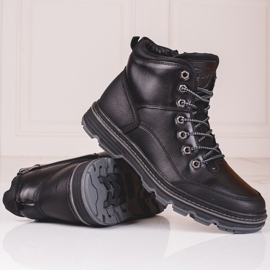 Black lace-up men's boots 2