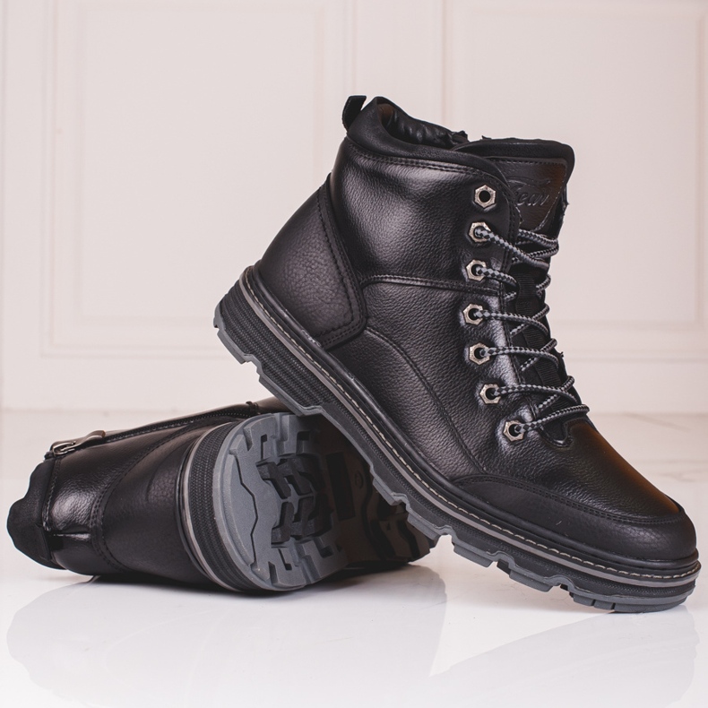 Black lace-up men's boots 2