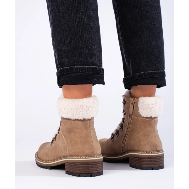Women's sheepskin boots beige 1