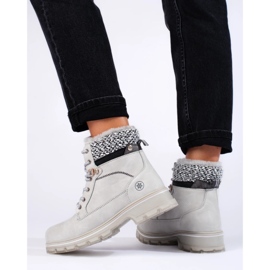 Gray women's trappers with shelovet fur grey 1