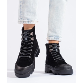 Black hiking boots on the Big Star KK274522 platform 2