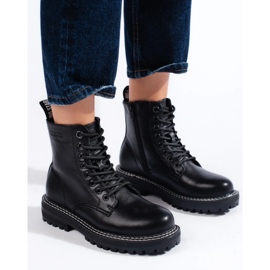 Black Women's lace-up boots Big Star KK274538 1