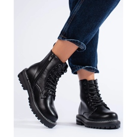 Black Women's lace-up boots Big Star KK274538 2