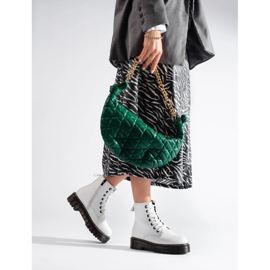 Women's white lace-up boots Big Star KK274536 2