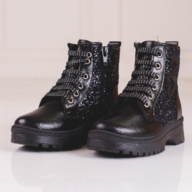 W. Potocki Girls' boots with glitter Potocki black 2