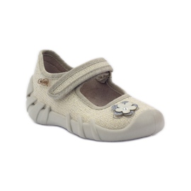 Befado children's shoes ballerinas slippers 109p163 brown grey yellow 1 Befado children's shoes ballerinas slippers 109p163 brown grey yellow 1