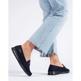 Goodin Women's light navy blue moccasins 1