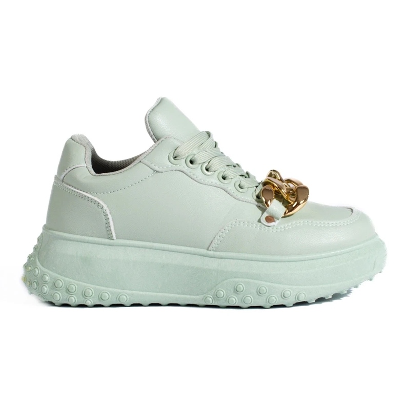 Light green women's sneakers with chain 1 Light green women's sneakers with chain 1