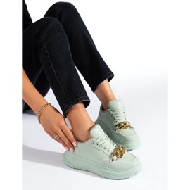 Light green women's sneakers with chain 2 Light green women's sneakers with chain 2