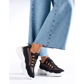 Women's black sneakers with a pattern 2