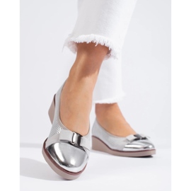 W. Potocki Women's pumps Potocki openwork silver 2