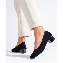 W. Potocki Women's black openwork pumps Potocki 1