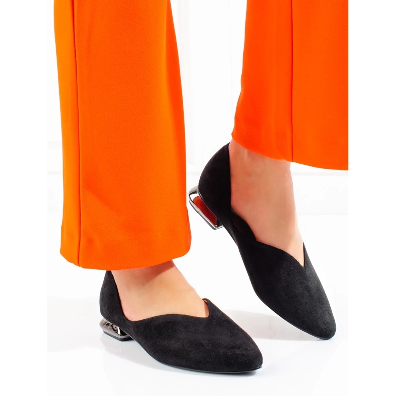 W. Potocki Women's suede ballerinas Potocki black 2