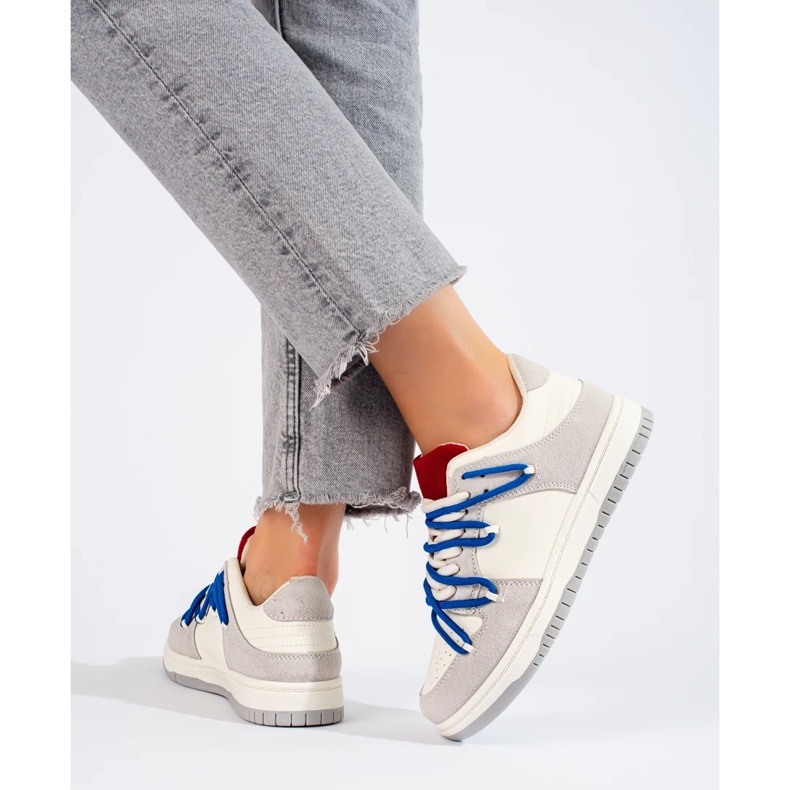 Shelovet sneakers with blue laces white 1