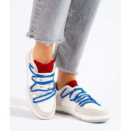 Shelovet sneakers with blue laces white 2
