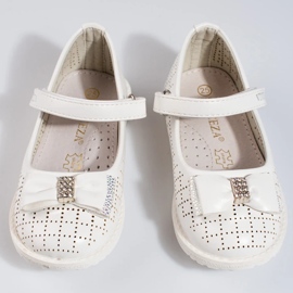 Girls openwork ballerinas Vinceza white 2