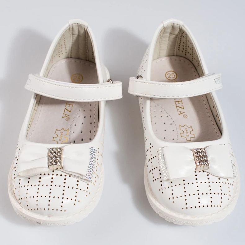 Girls openwork ballerinas Vinceza white 2