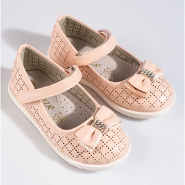 Girls' openwork ballerinas Vinceza powder pink 2 Girls' openwork ballerinas Vinceza powder pink 2