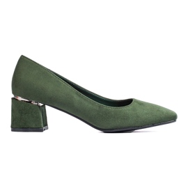 Vinceza women's green low heel pumps 2
