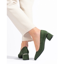 Vinceza women's green low heel pumps 1
