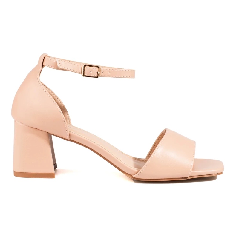 Classic beige low heel sandals from Shelovet 1