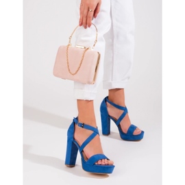 Shelovet blue high heel sandals 2