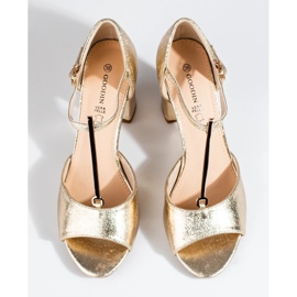 Gold women's classic Shelovet high heel sandals golden 2
