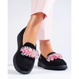 Women's platform moccasins Shelovet suede black 2