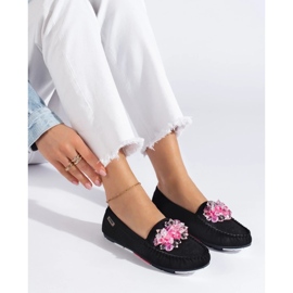 Black suede women's Shelovet loafers 1 Black suede women's Shelovet loafers 1