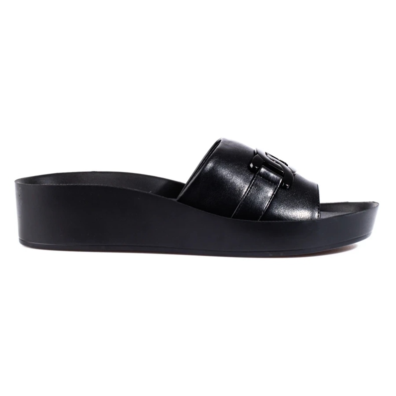 Black women's slippers on the Shelovet platform 1