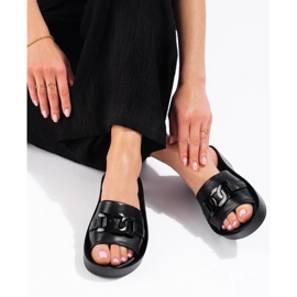 Black women's slippers on the Shelovet platform 2