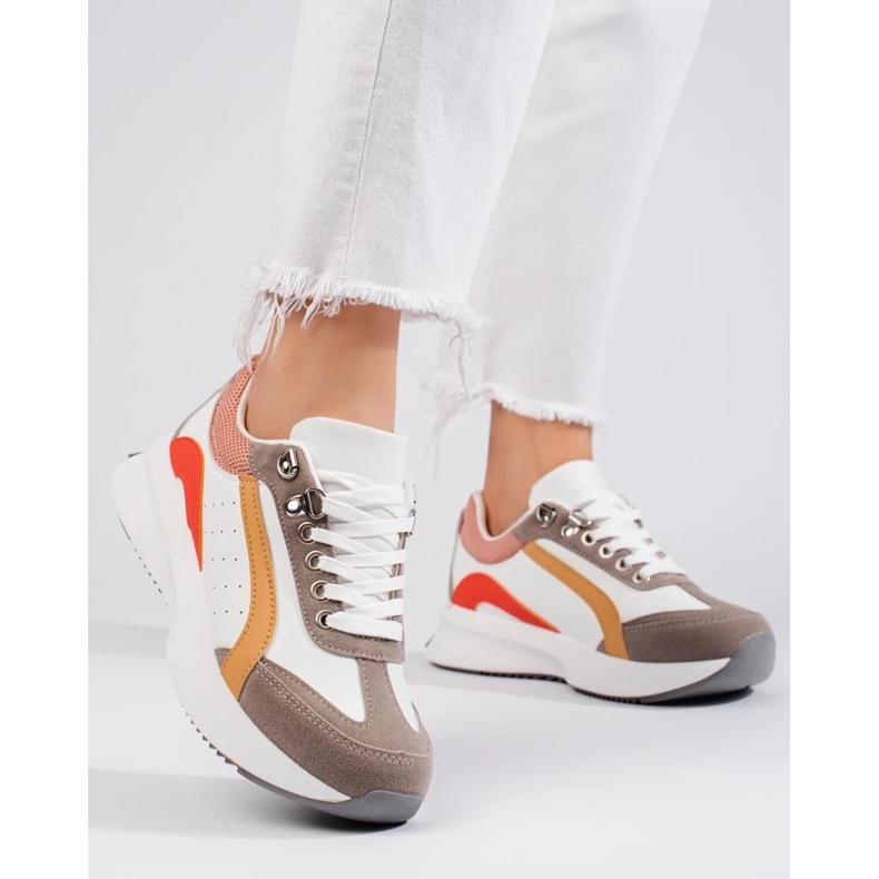 Women's Shelovet multicolored sneakers white 2