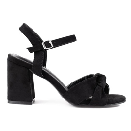 Black suede heel sandals from Vinceza 1