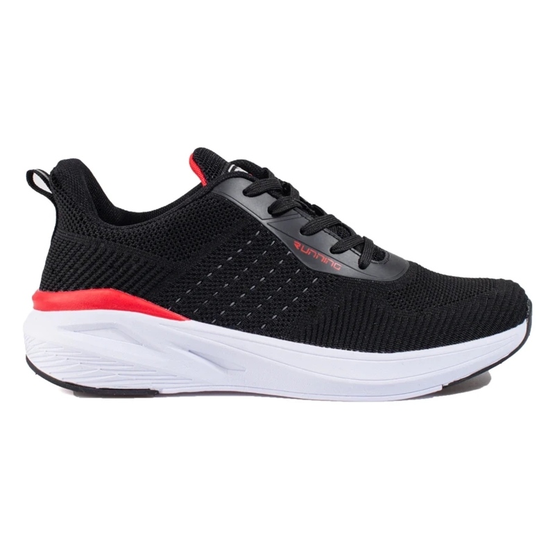 Women's black sports shoes with a thick sole DK 1