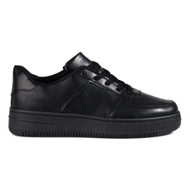 Shelovet black sports shoes with a thick sole 1