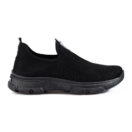 Shelovet black slip-on sports shoes 2