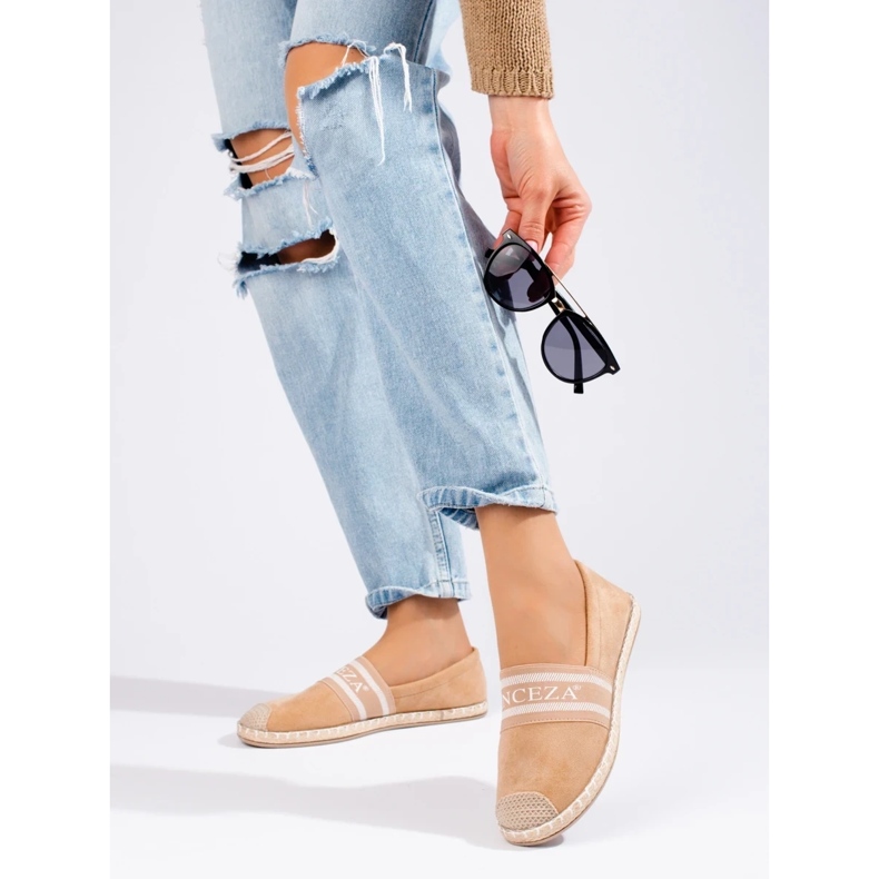 Women's beige suede espadrilles from Vinceza 1