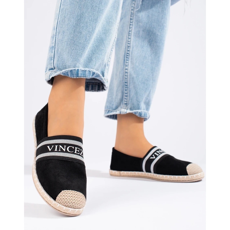 Women's black suede espadrilles from Vinceza 1