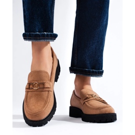 W. Potocki Women's suede loafers Potocki camel brown 1