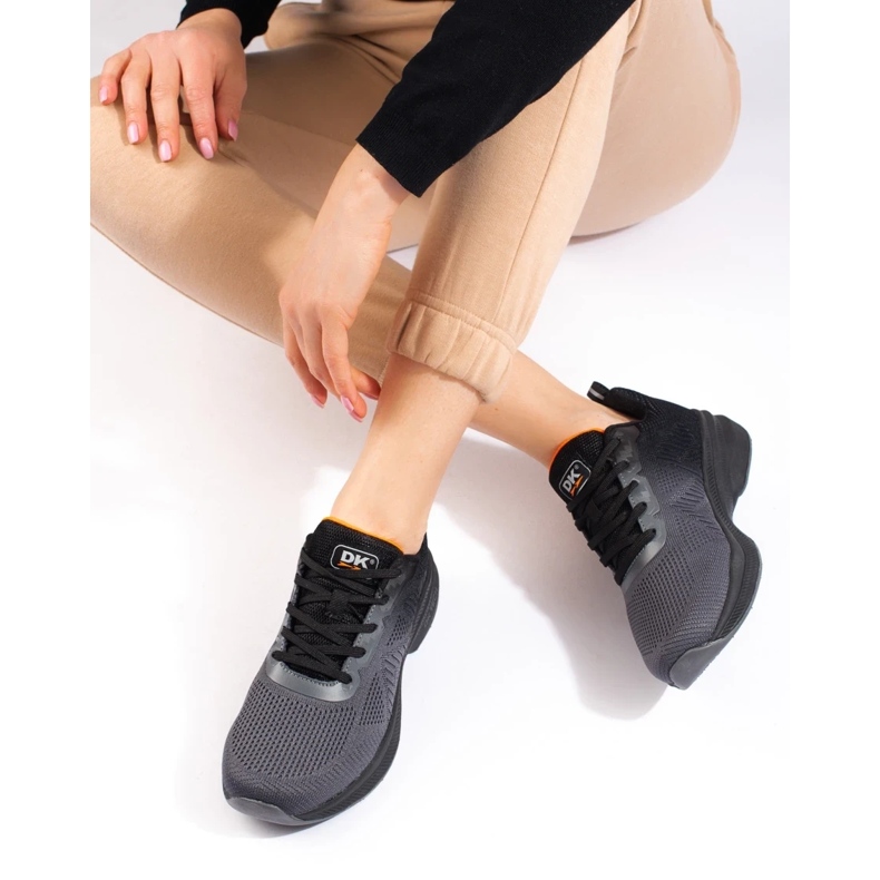 Black and gray women's sports shoes from DK 2
