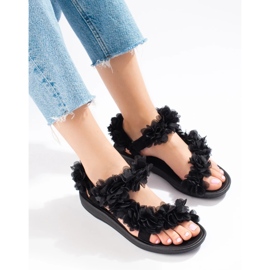 Women's black scented Shelovet velcro sandals 2