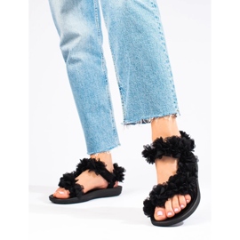 Women's black scented Shelovet velcro sandals 1