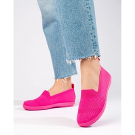 Women's textile slip-on sneakers Shelovet pink 1