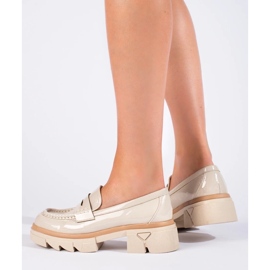 Beige classic platform loafers from Shelovet 1