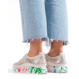 Women's leather shoes with a colorful platform Shelvt golden 1 Women's leather shoes with a colorful platform Shelvt golden 1