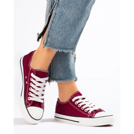 Shelovet women's burgundy sneakers red 1
