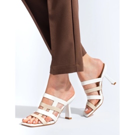 Women's white Shelovet heeled sandals 1 Women's white Shelovet heeled sandals 1