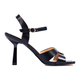 Shelovet black block sandals 1