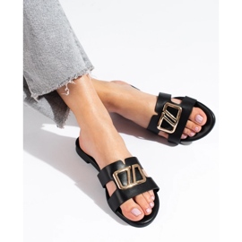 Elegant women's black Shelovet slippers 2